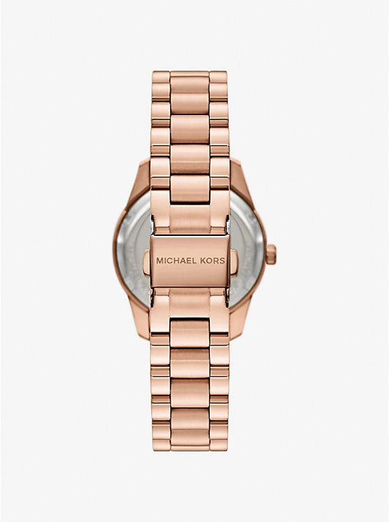 Women's Michael Kors Mini Lexington Pavé Rose Gold-Tone Watch MK4926