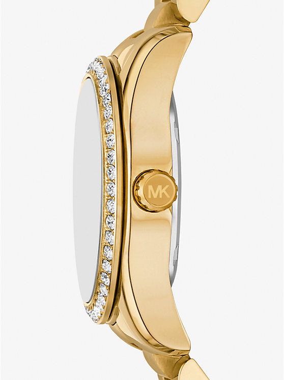 Women's Michael Kors Mini Lexington Pavé Gold-Tone Watch