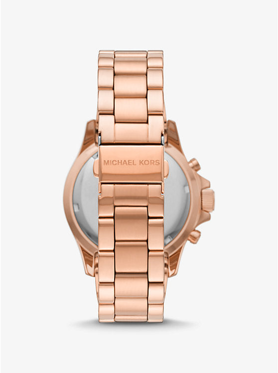 Women's Michael Kors Oversized Everest Pavé Rose Gold-Tone Watch