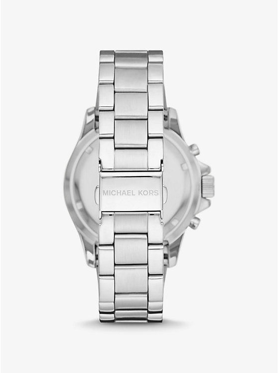 Women's Michael Kors Oversized Everest Pavé Silver-Tone Watch
