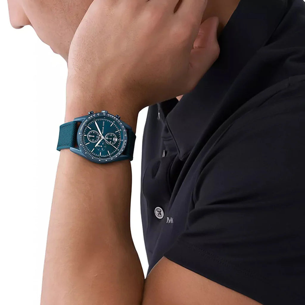 Men's Michael Kors Oversized Warren Blue-Tone  Watch | MK9142