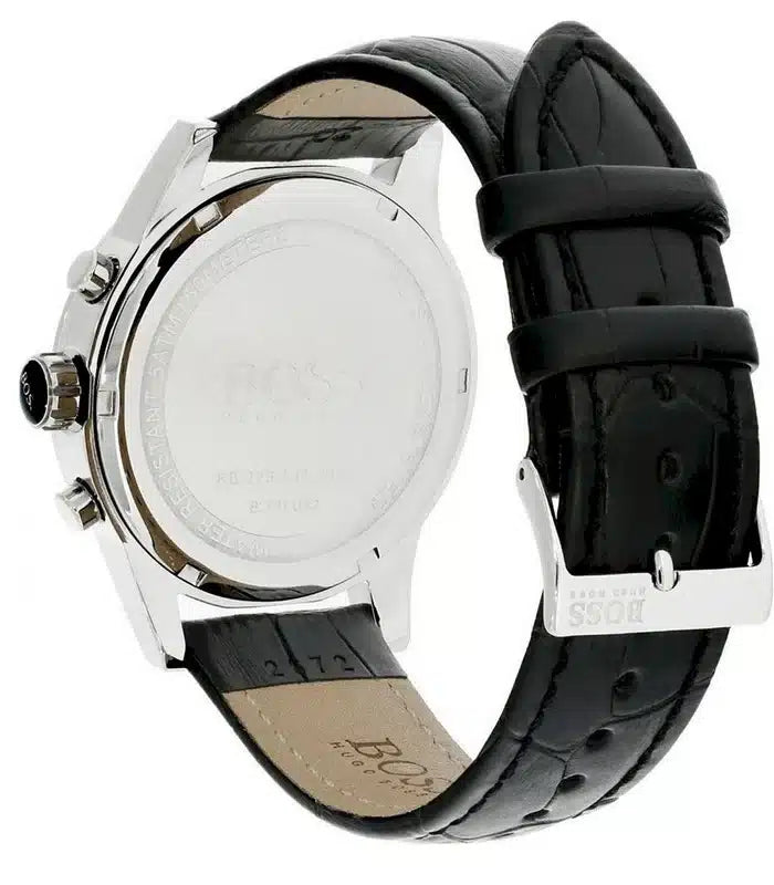 Men's Hugo Boss Jet Black Leather Chronograph Watch - HB1513282
