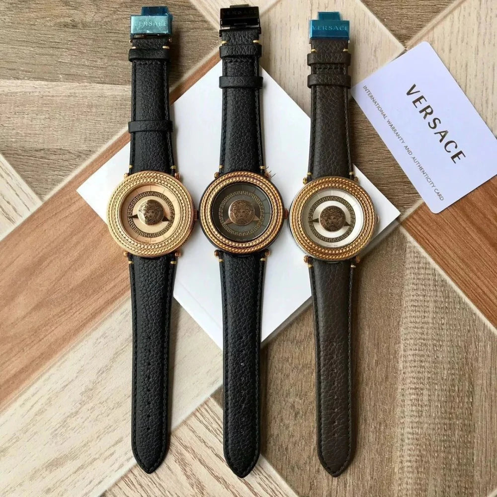 Men's V-Metal Icon Brown Leather Watch - VQL010015