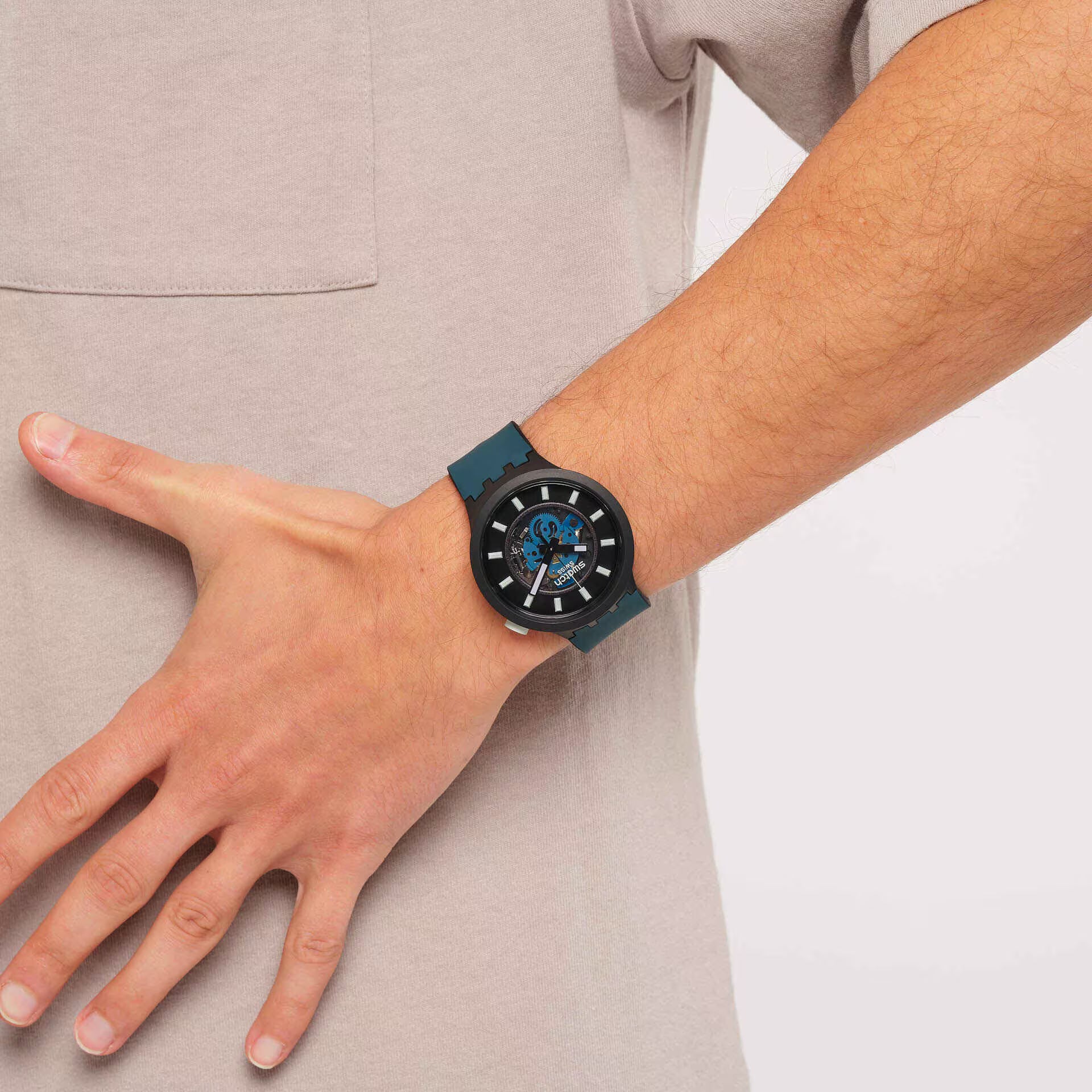 Men's Swatch Big Bold Bioceramic Night Trip Watch - SB03B107