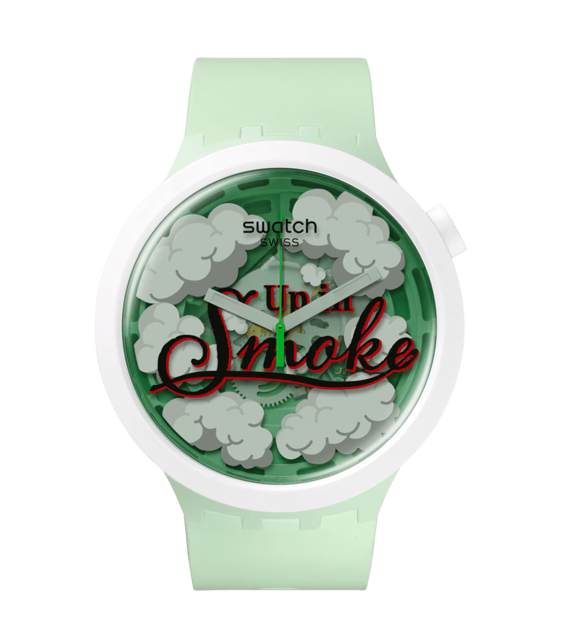 Swatch BIG BOLD Bioceramic Up In Smoke Keith Haring Swiss Quartz Watch -  SB03Z103