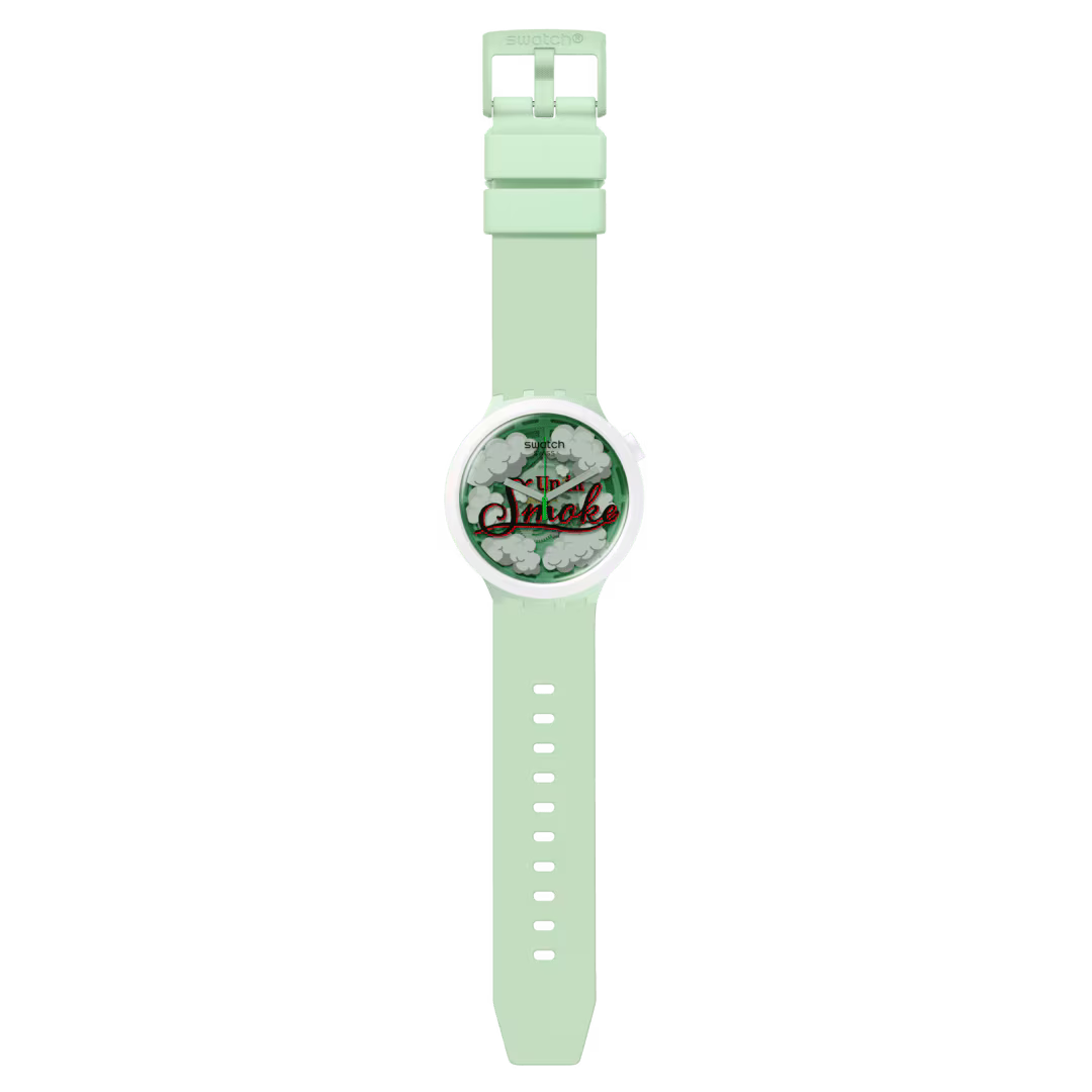 Swatch BIG BOLD Bioceramic Up In Smoke Keith Haring Swiss Quartz Watch -  SB03Z103