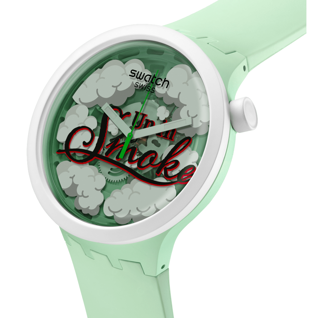 Swatch BIG BOLD Bioceramic Up In Smoke Keith Haring Swiss Quartz Watch -  SB03Z103