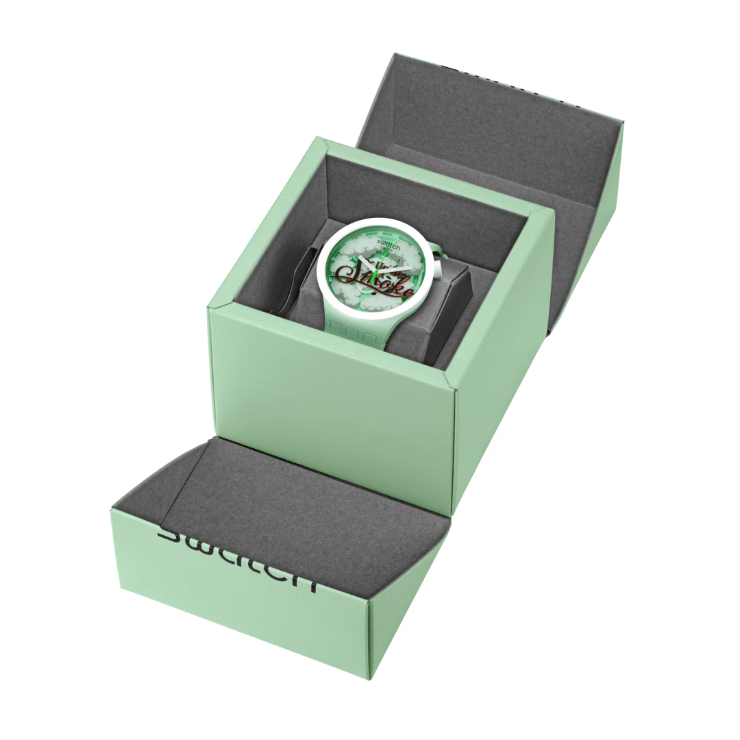 Swatch BIG BOLD Bioceramic Up In Smoke Keith Haring Swiss Quartz Watch -  SB03Z103