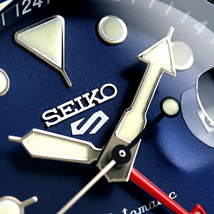 Men's Seiko 5 Sports SKX GMT "Blueberry" Automatic Blue Dial Bracelet Watch 42.5mm - SBSC003