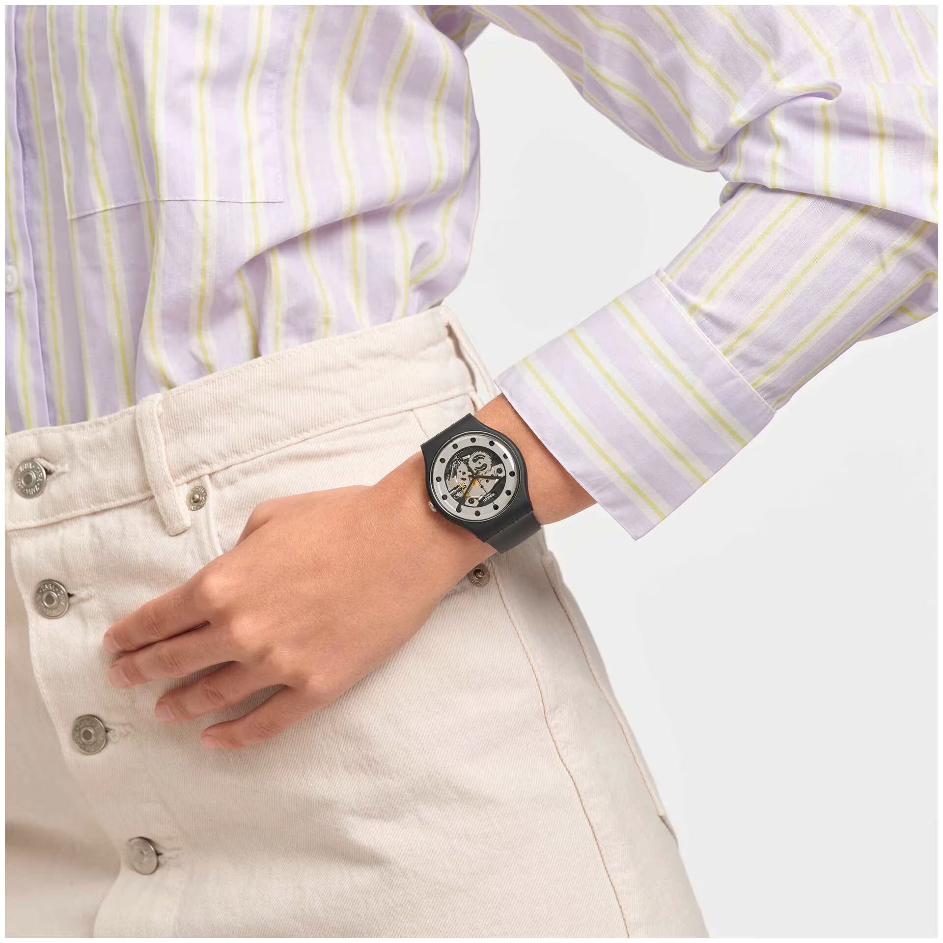 Swatch Silver Glam Unisex Watch-S029B109