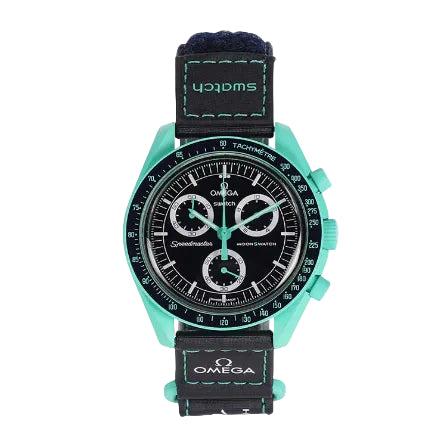 Men's Omega X Swatch MoonSwatch Mission to Earth Polar Lights 42mm -SO33L103