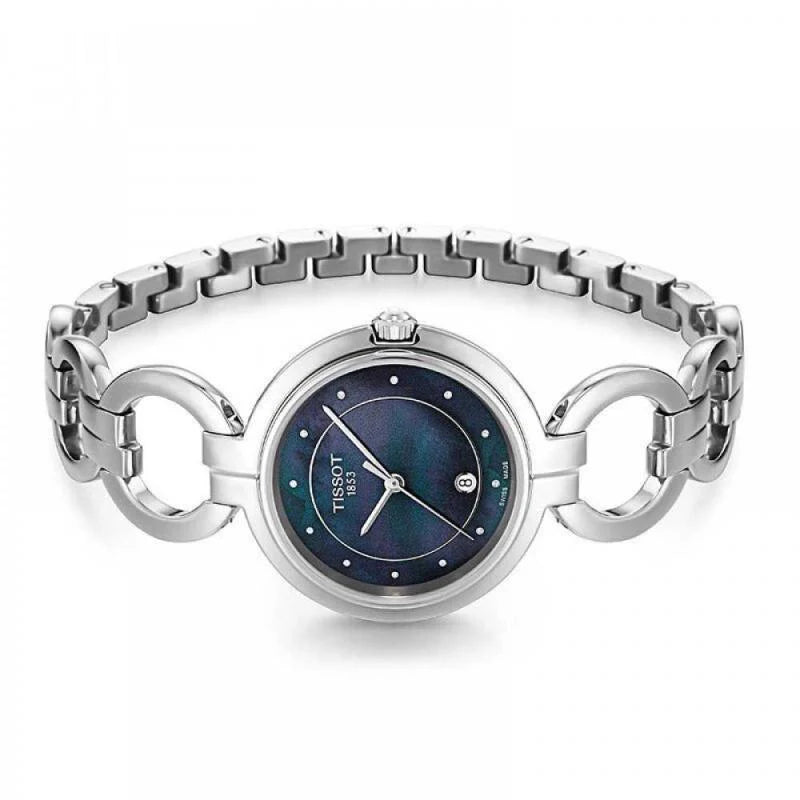 Women's Tissot Flamingo Black Mother of Pearl Diamond Dial Watch - T094.210.11.126.00