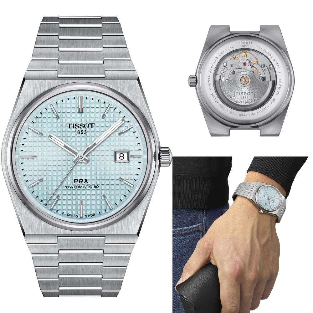 Men's Tissot Prx Powermatic 80 Ice Blue Watch - T137.407.11.351.00
