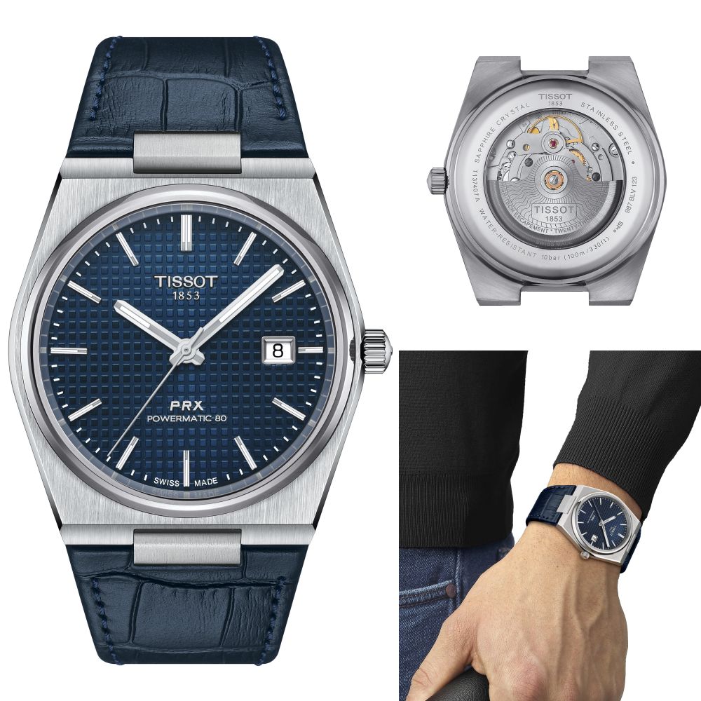 Men's Tissot PRX Powermatic 80 Leather Watch -T137.407.16.041.00