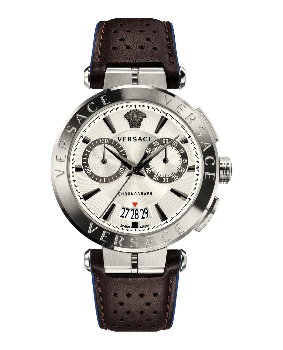 Men's Versace Aion Chronograph White Dial Watch-VBR010017