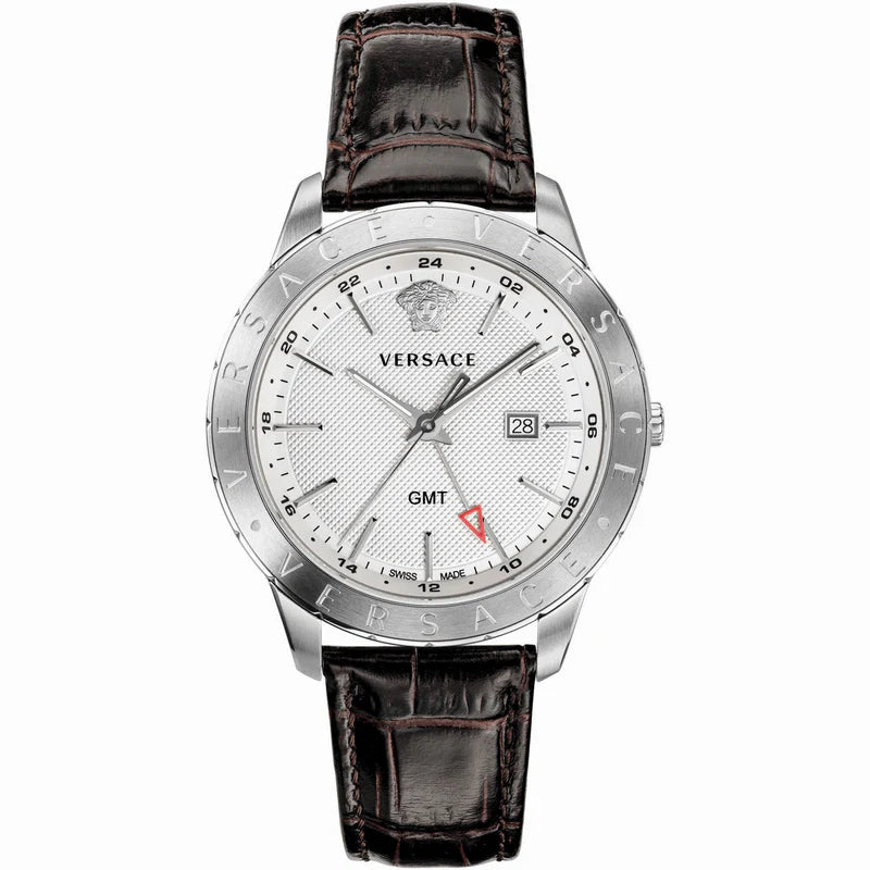 Men's Versace Univers GMT White Dial Watch-VEBK00118