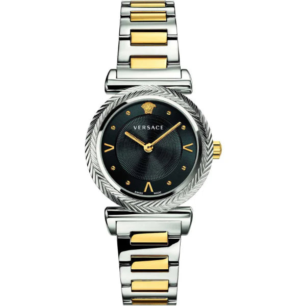 Women's Versace Quartz Swiss Made Stainless Steel Black Dial Watch - VERE00518