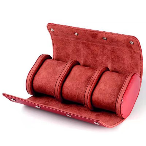 Red Leather Watch Display Case / Pouch (3 in 1)