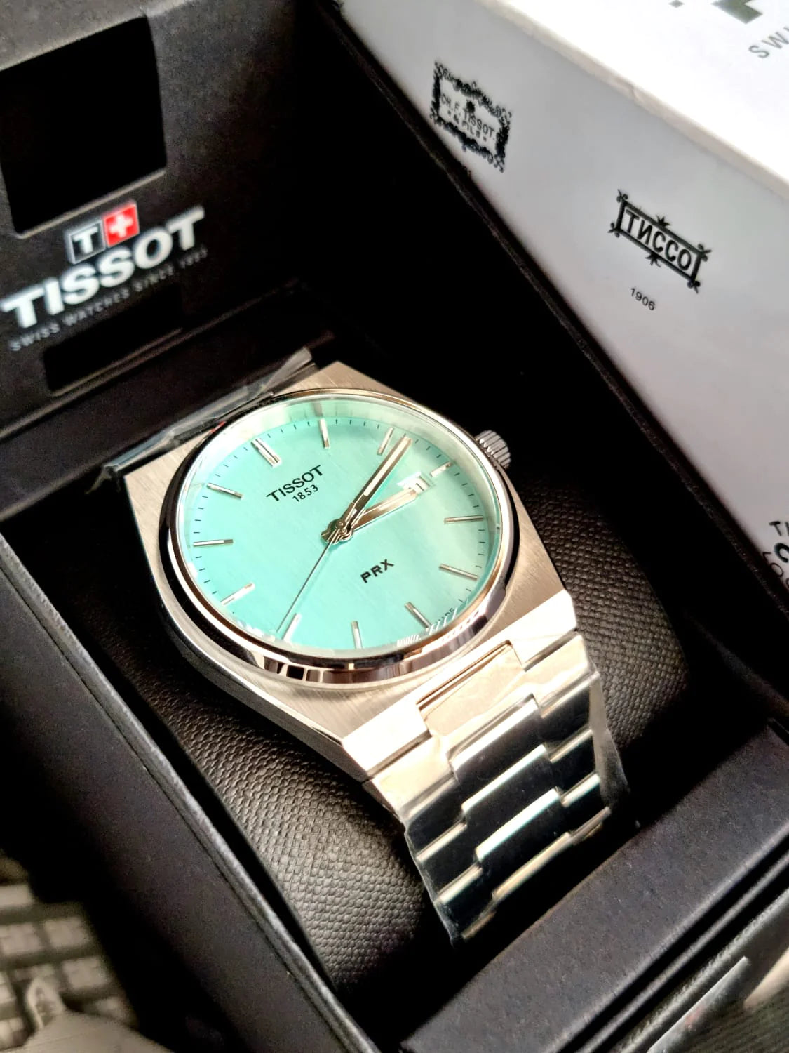 Men's Tissot PRX  Light Green Dial Watch - T137.410.11.091.01