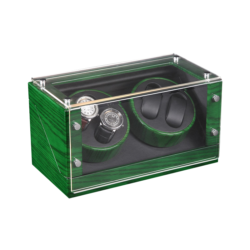 Green & Transparent Double Watch Winders (Winding 4 Watches)
