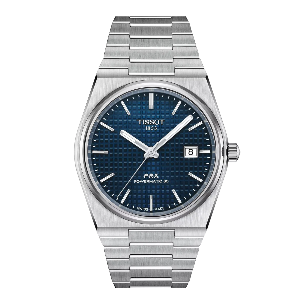 Men's Tissot PRX Powermatic 80 Blue Waffle Dial 40mm Watch - T137.407.11.041.00
