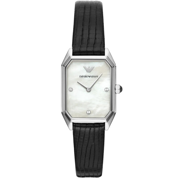 Ladies armani watch leather strap best sale