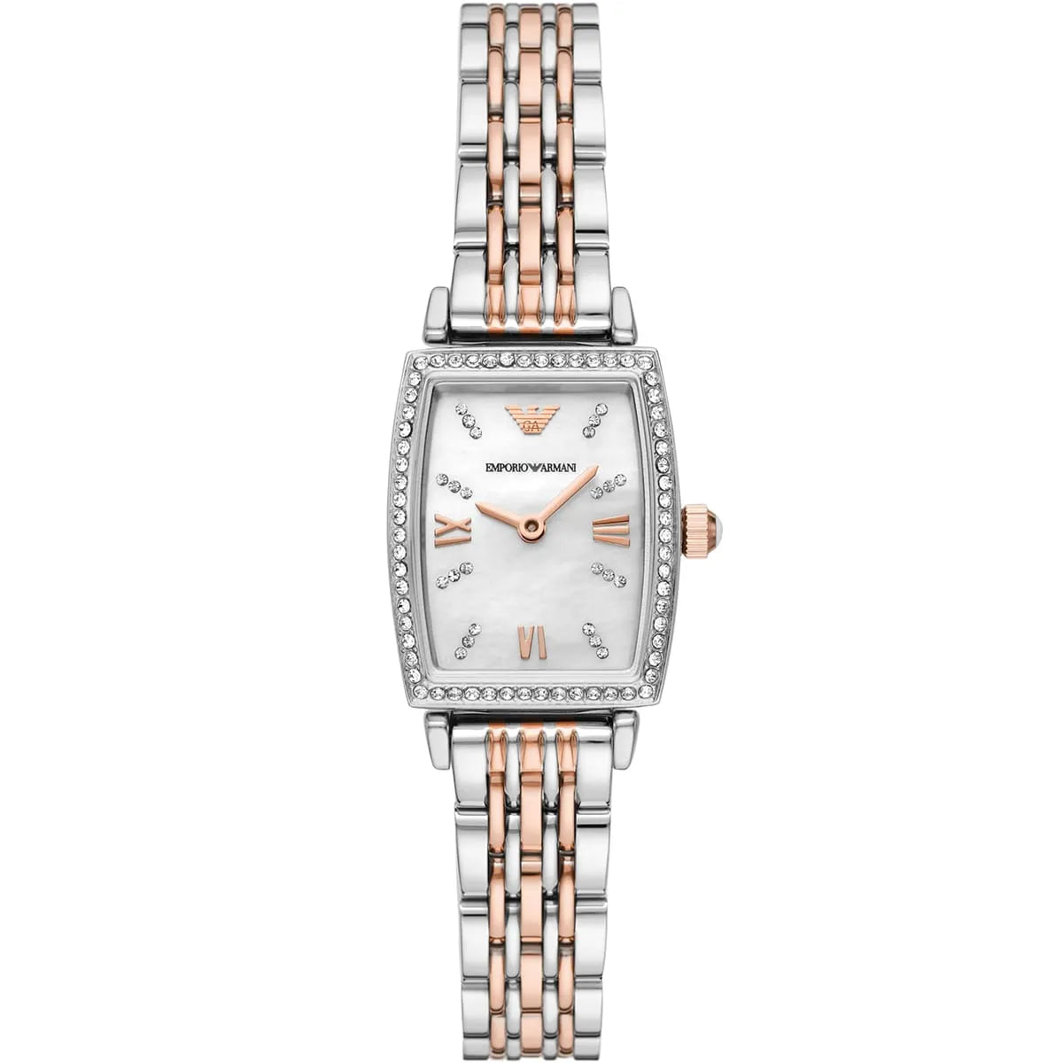 Women's Emporio Armani Rectangular Two-Tone Diamond 26mm Watch - AR11519