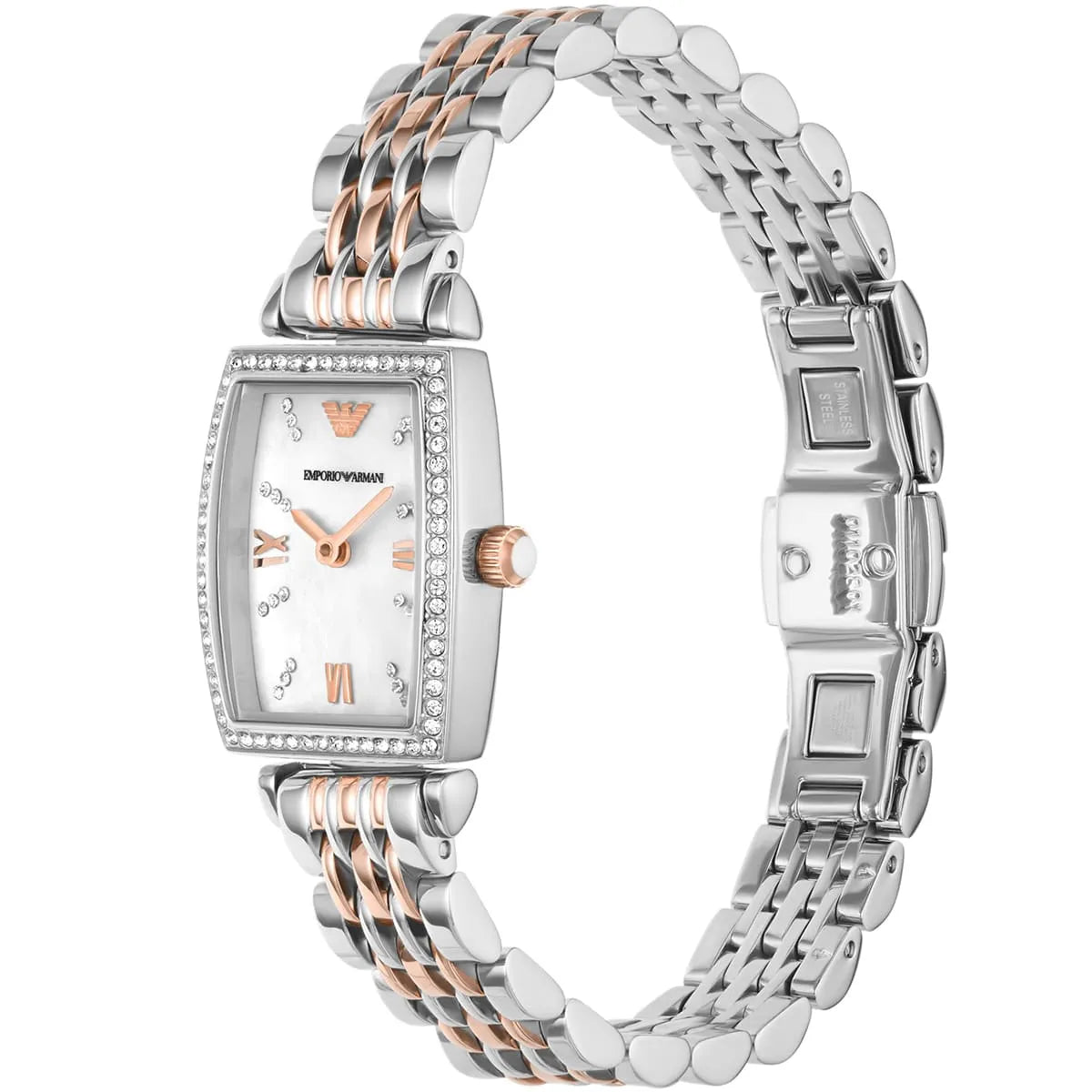 Women's Emporio Armani Rectangular Two-Tone Diamond 26mm Watch - AR11519