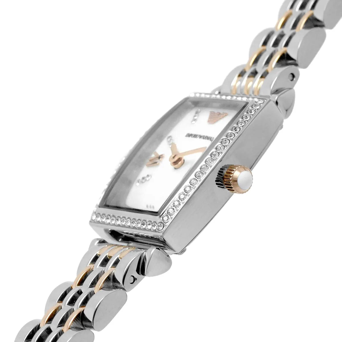 Women's Emporio Armani Rectangular Two-Tone Diamond 26mm Watch - AR11519