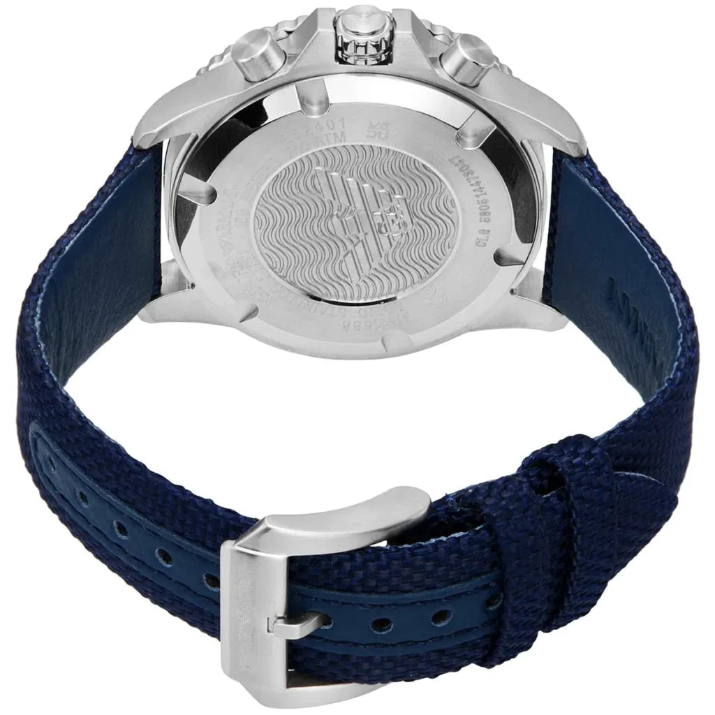 Men's Emporio Armani Diver Quartz Chronograph Blue Dial Fabric Strap Watch 43mm - AR11588