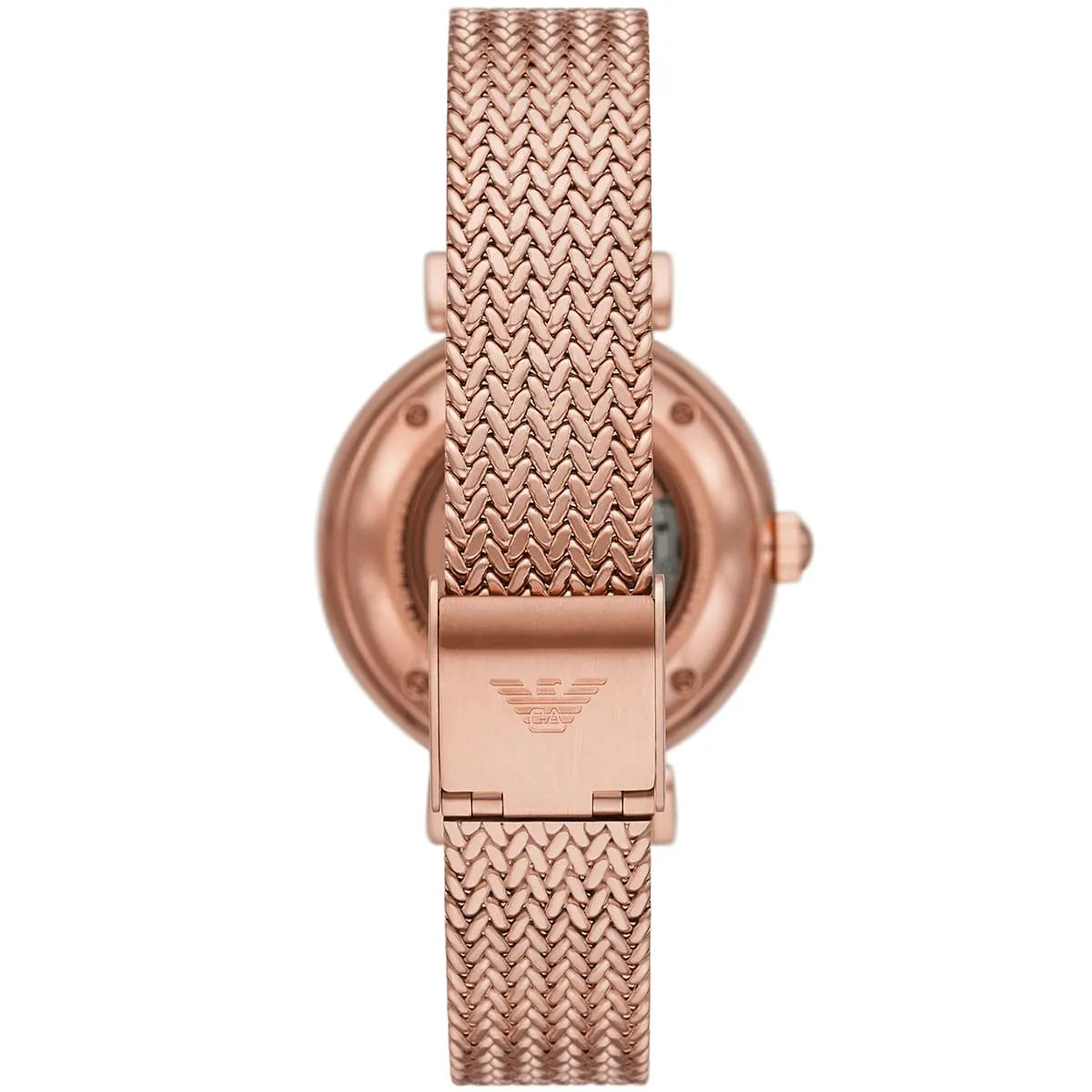 Women's Emporio Armani Automatic White Dial Rose Gold Mesh Bracelet 34mm Watch - AR60063