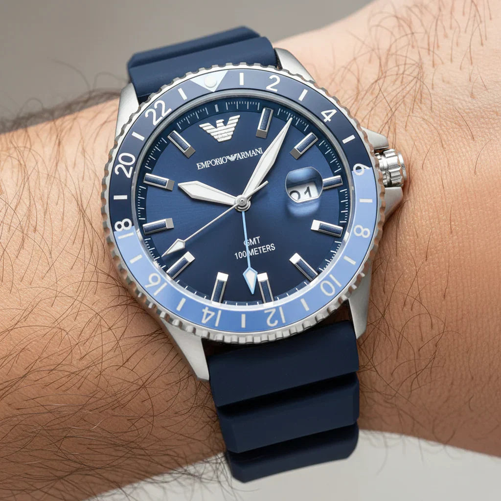 Men's Emporio Armani Diver GMT 42mm Watch-AR11592