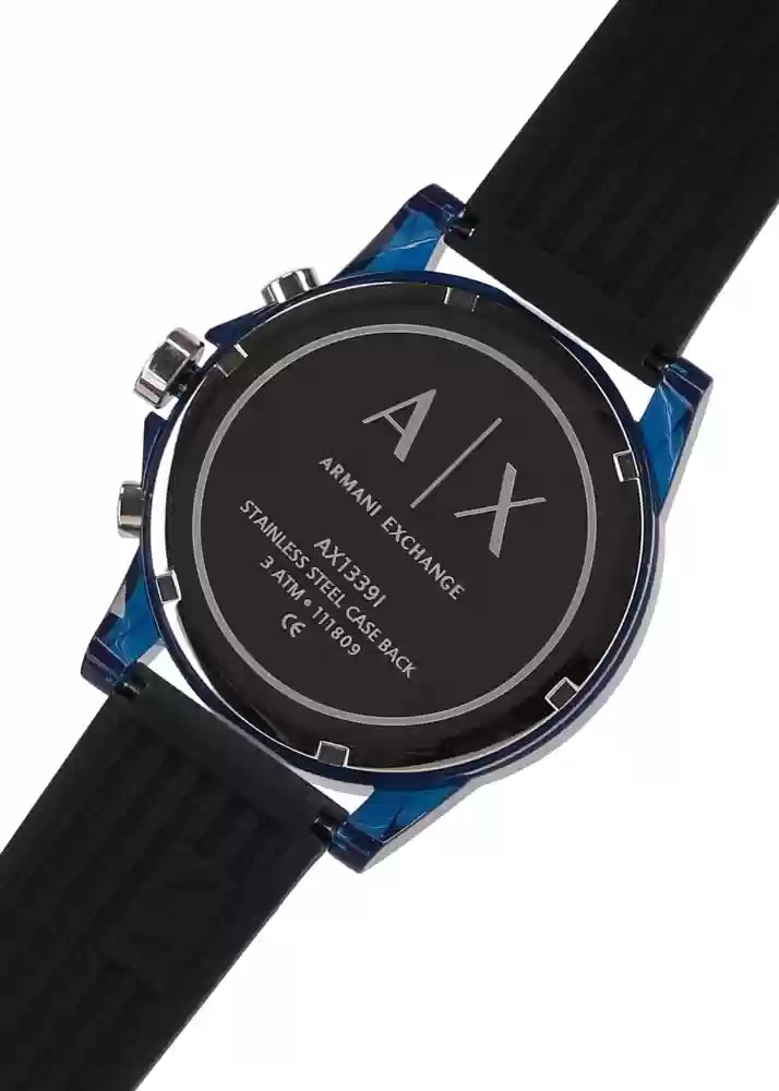 Men's Silicone Strap Armani Exchange 'Outer Banks' Chronograph Watch - AX1339
