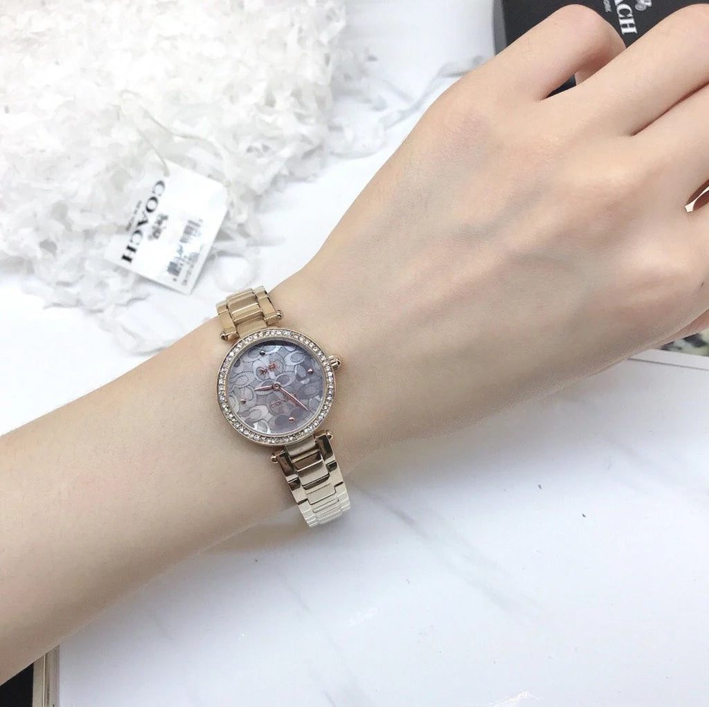 Women's Coach Park Crystal Dial Rose Gold Watch -14503226