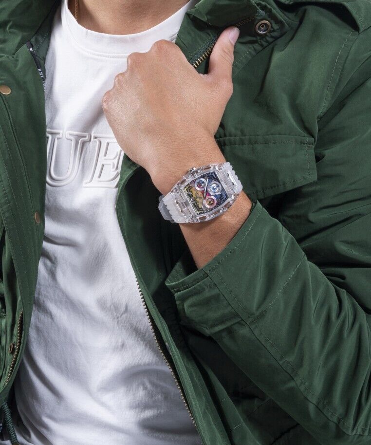 Men's Guess Clear Multi-function 41mm Watch - GW0499G3