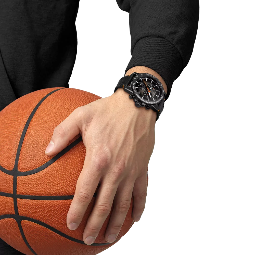 Men's Tissot SuperSport Chrono Basketball Edition Swiss Quartz Grey Dial Leather Watch 45.5mm - T125.617.36.081.00