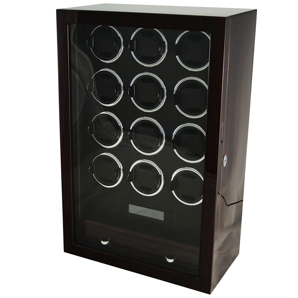 12 Rotation Wooden watch winder (Digital display & control)