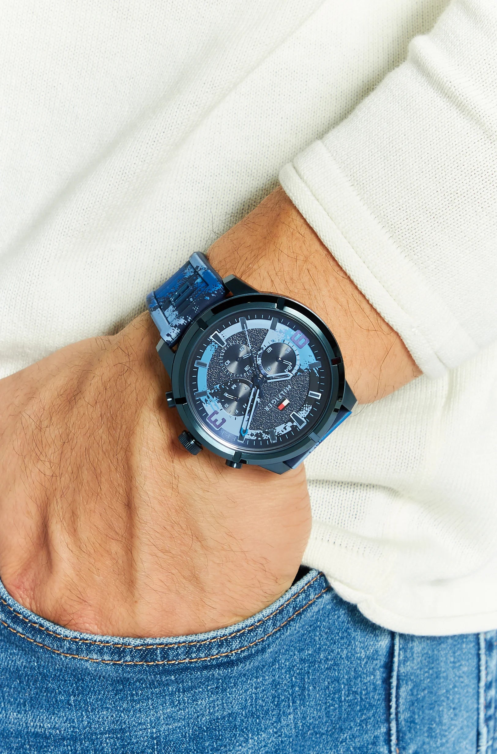 Tommy Hilfiger Blue Silicone Wild Men's Watch - 1792073