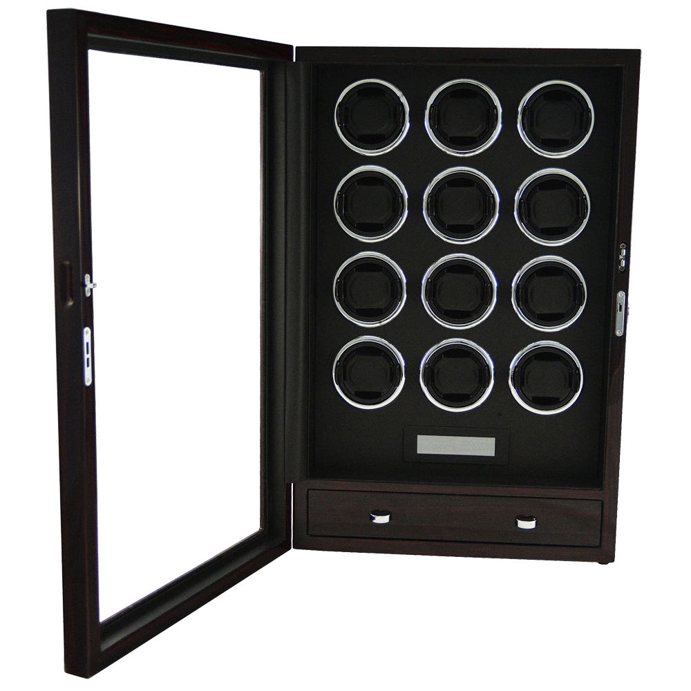 12 Rotation Wooden watch winder (Digital display & control)