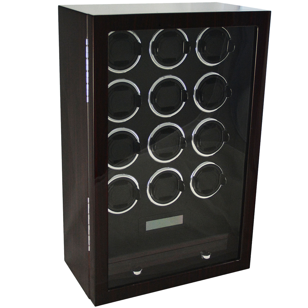 12 Rotation Wooden watch winder (Digital display & control)