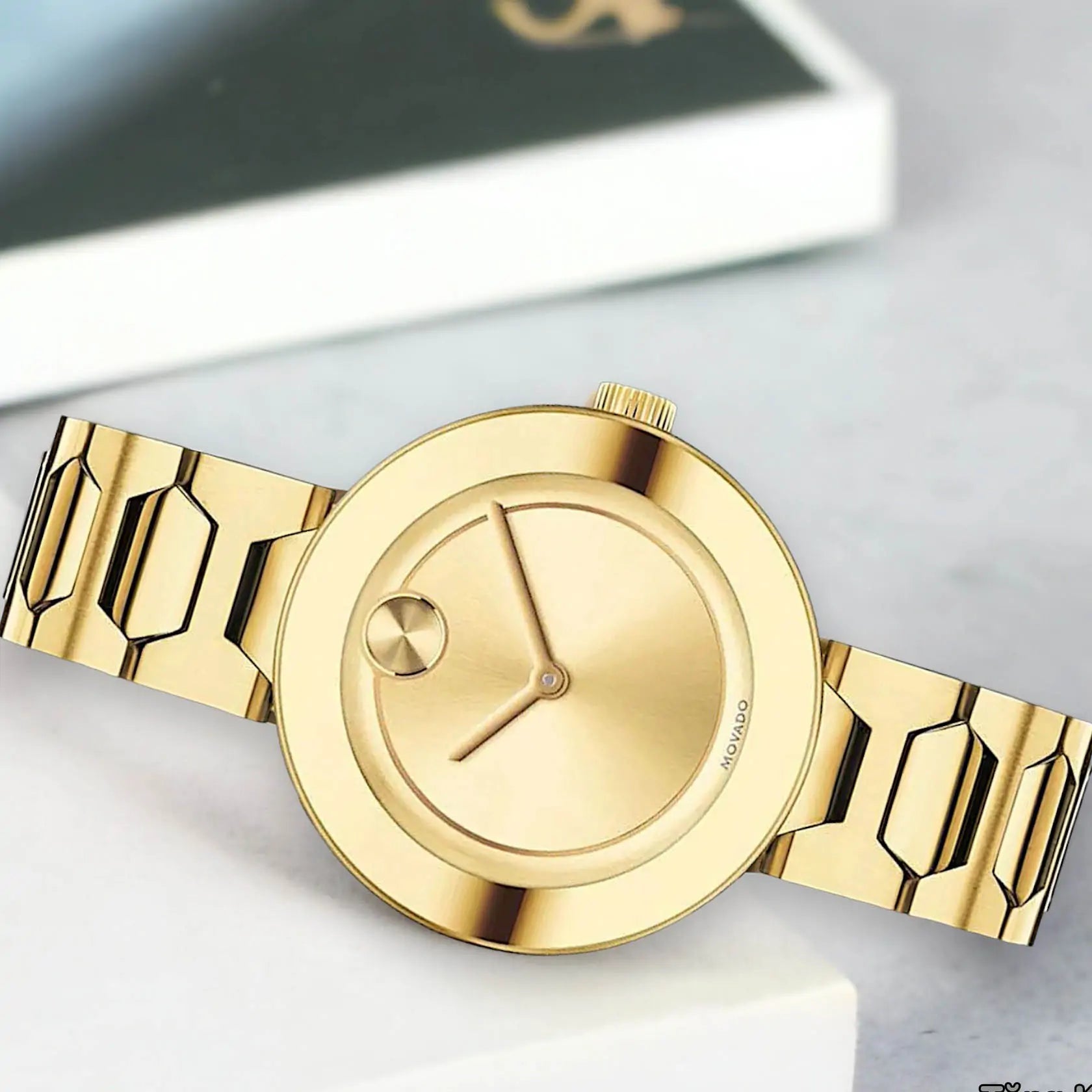 Women's Movado Bold Gold Dial Ladies Watch - 03600382