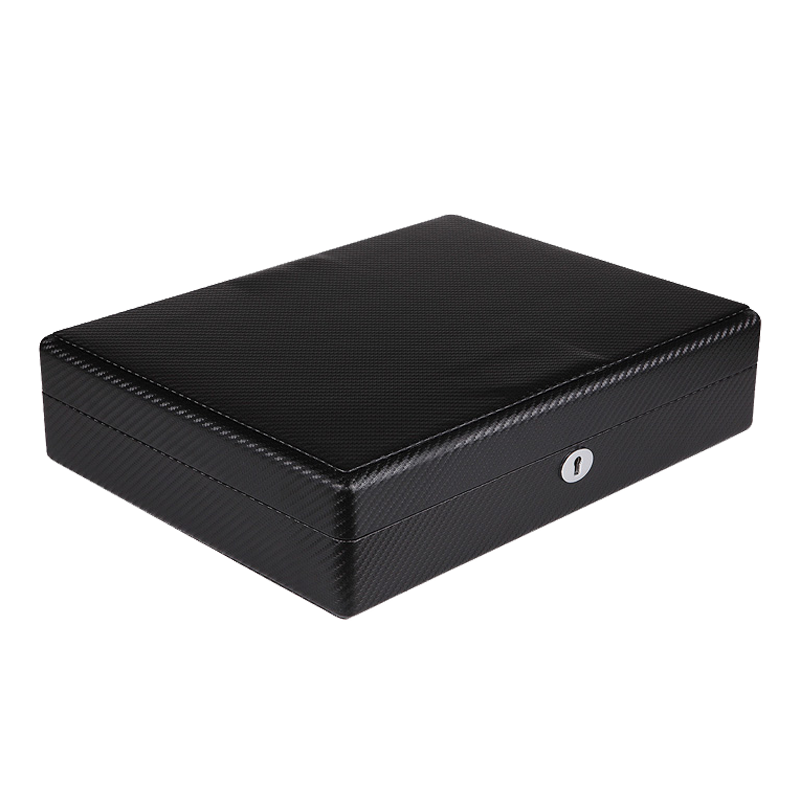 18-slot Leather Watch Display Case (Carbon Finish)