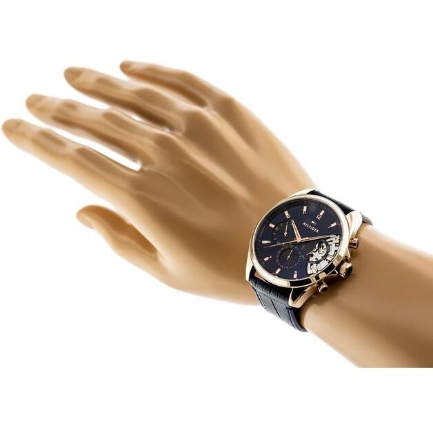 Tommy Hilfiger Blue Leather Multi-function Men's Watch - 1710451