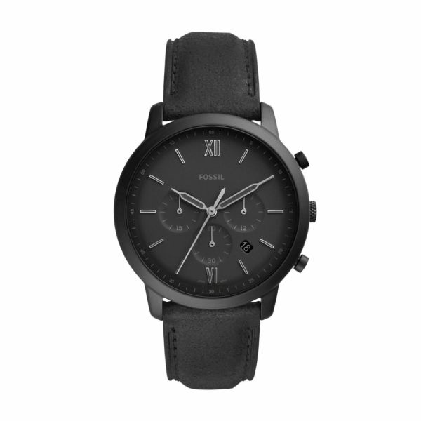 Men's Fossil Neutra Chronograph Black Leather Watch - FS5503