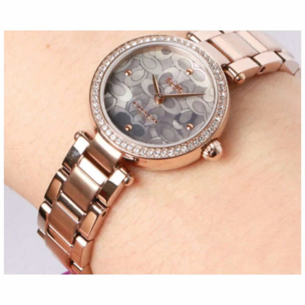 Coach Park Crystal Dial Rose Gold Steel Strap Watch for Women 14503226