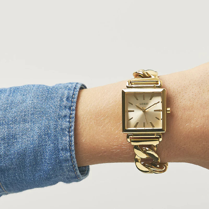 Women's Guess Vanity Gold Square Watch - W1029l2