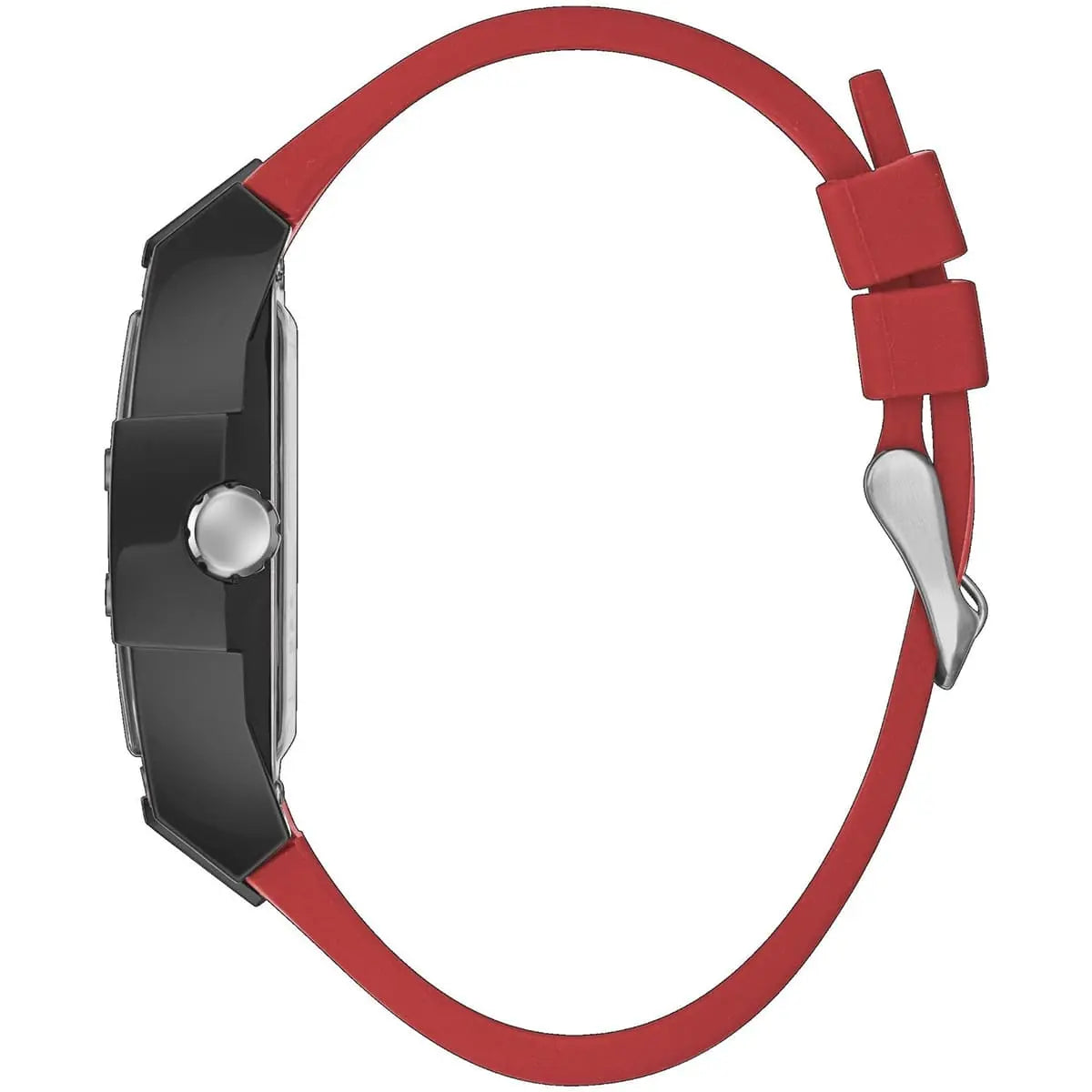 Guess Phoenix Multifunction Black Dial Red Rubber Strap Watch for Men - GW0203G4