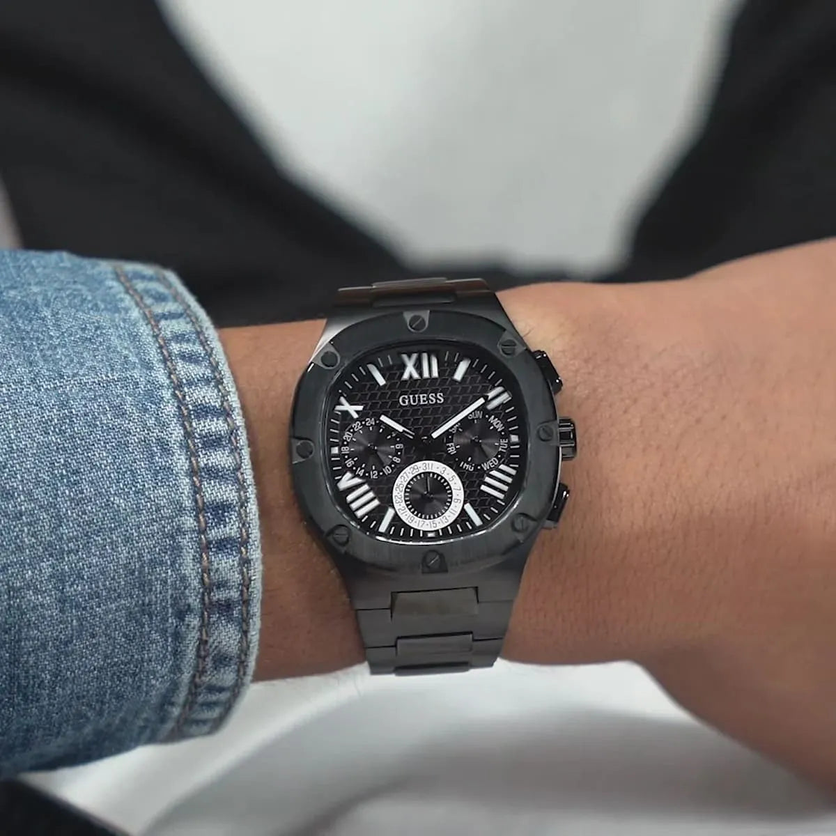 Men's Guess Headline Black Multi-function Watch - GW0572G3