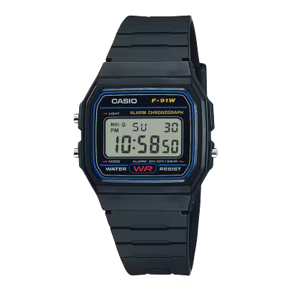 Men's Casio Classic Digital Black Resin Strap 33mm - F-91W-1JH