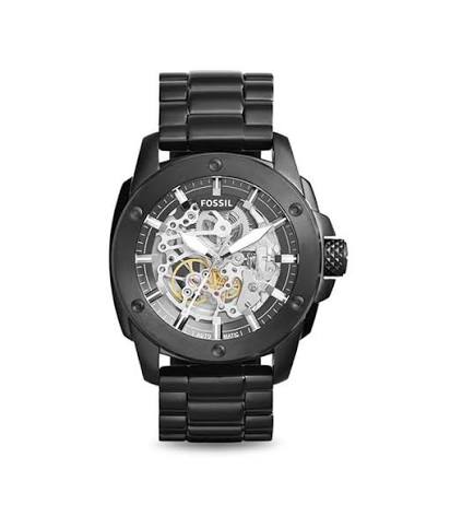Men's Fossil Modern Machine Automatic Black Steel Watch - ME3080